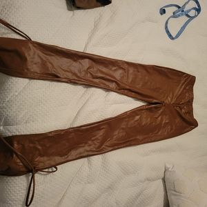 Faux leather pants
